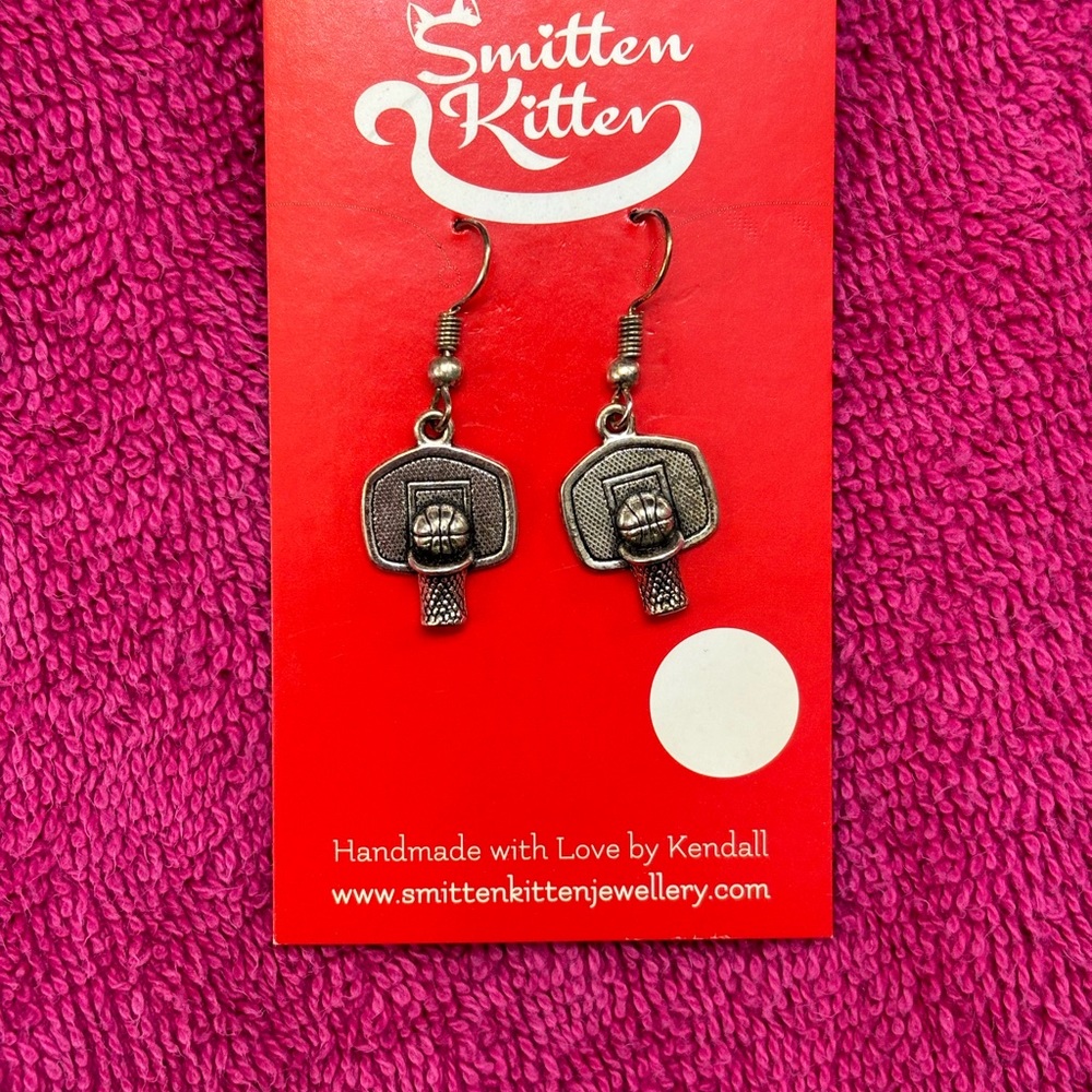 Basketball hoop earrings